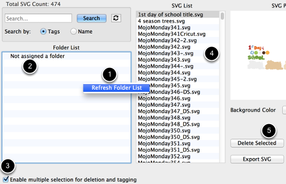 SVG Library – Deleting the complete database